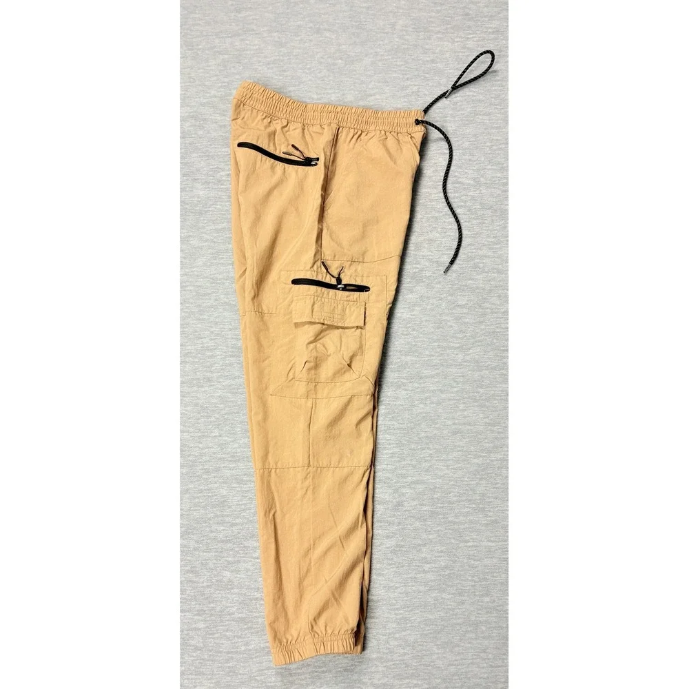 PacSun Relaxed Jogger Mens Small Tan Khak3i Cargo Pants Nylon Utility
